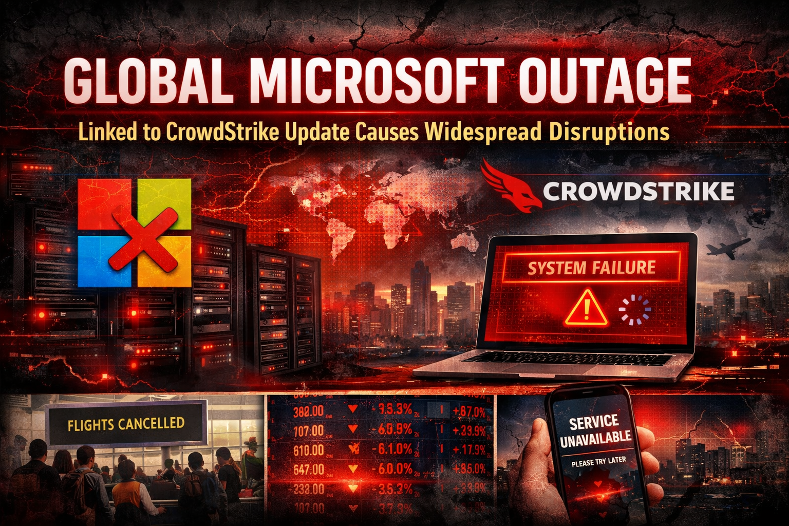 Global Microsoft Outage Linked to CrowdStrike Update Causes Widespread Disruptions