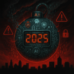 AI data security crisis infographic showing 99% of organizations with exposed sensitive data and cybersecurity threats in 2025