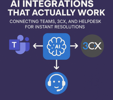 AI Integrations That Actually Work: Connecting Teams, 3CX, and Helpdesk for Instant Resolutions Make this sqaure image