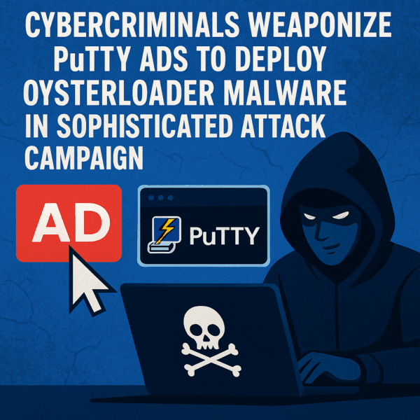 20251104_1556_Cyber Threat_ Malware Attack_simple_compose_01k976bk3zf379cx5f0q5ytpaz Cybercriminals Weaponize PuTTY Ads