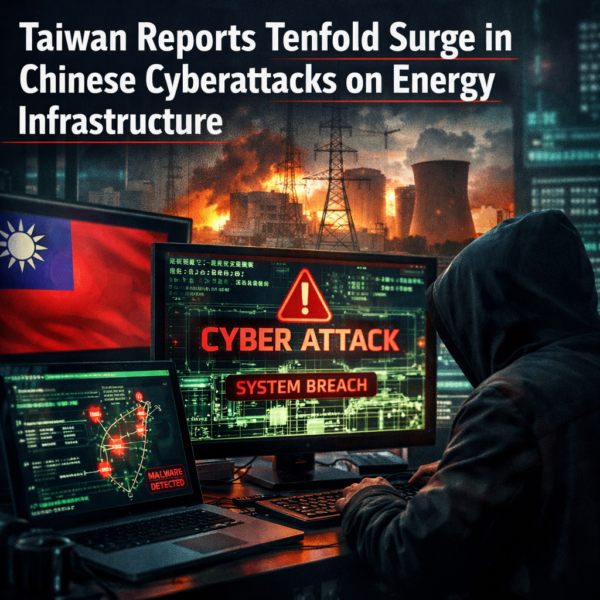 Taiwan Reports Tenfold Surge in Chinese Cyberattacks