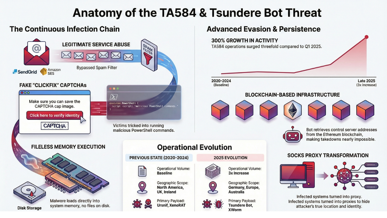 Tsundere Bot and the Evolution of TA584 Ransomware Tactics