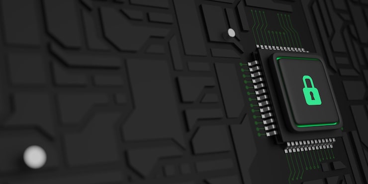 Online security dark background 3d illustration 1419 2804