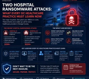 Two Hospital Ransomware Attacks: What Every OC Healthcare Practice Must Learn Now