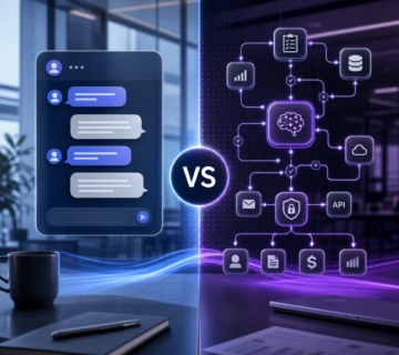 AI chatbot and AI agent workflow comparison