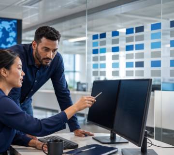 Internal IT professionals reviewing a co managed IT responsibility matrix
